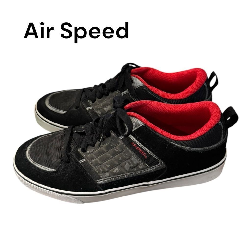 Air Speed Men's Black and Red Sneakers 10.5